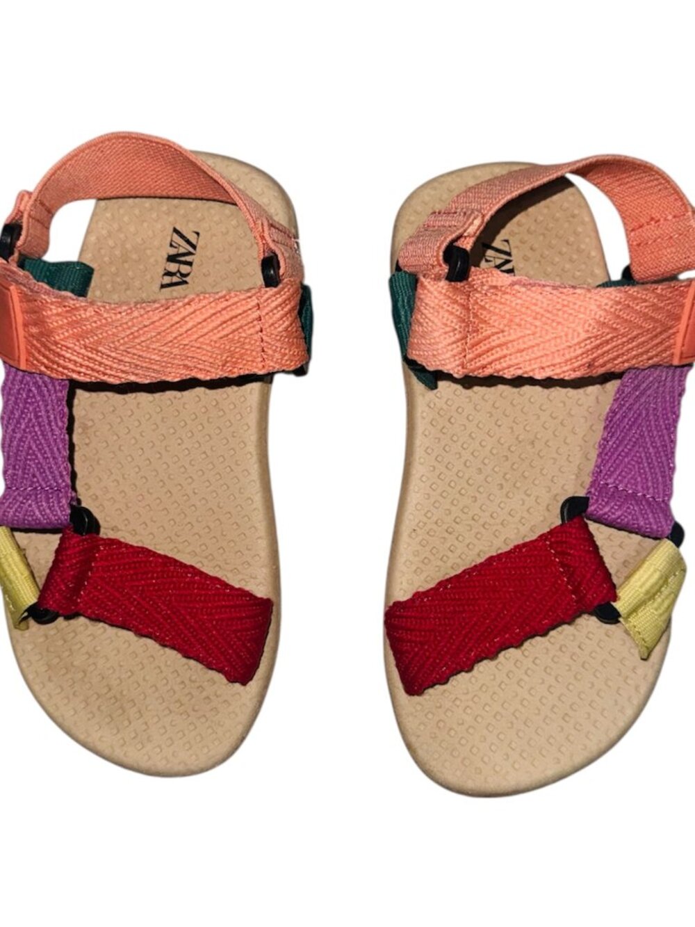 Zara Multicolor Strappy Kids Sandals - Red, Purple, Coral, Yellow, Teal